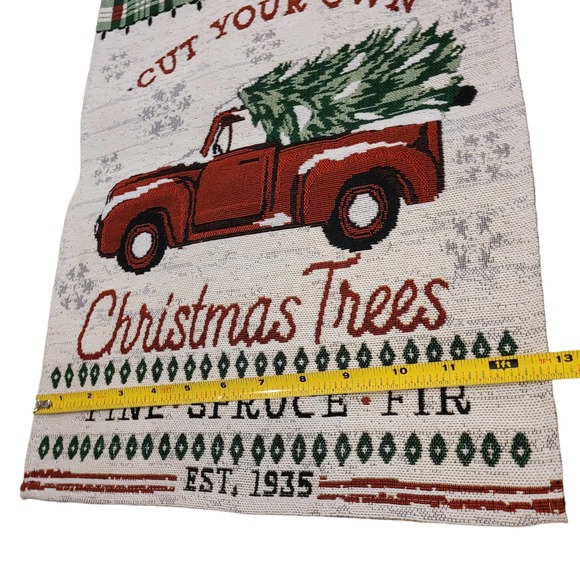 Mainstream International Christmas Table Runner Cut Your Own Trees Red Truck 72" - Picture 7 of 8